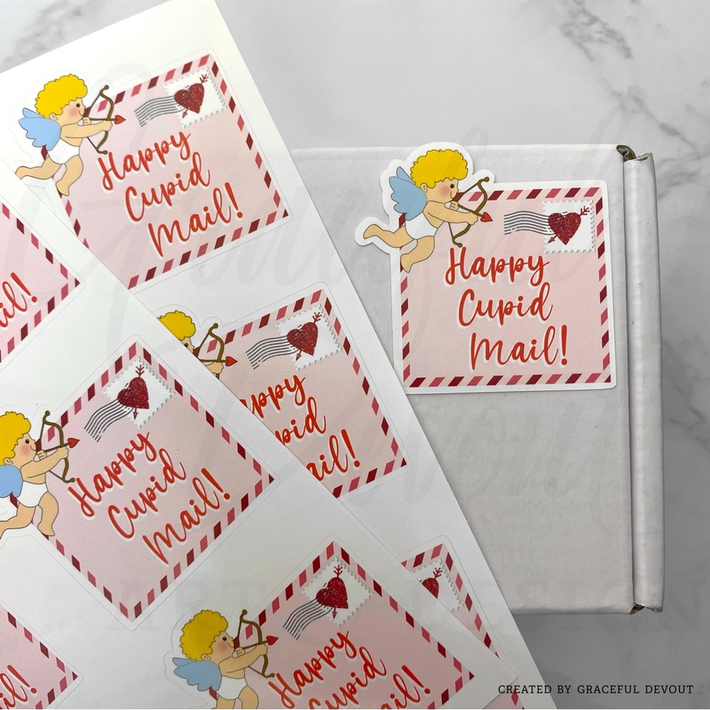 ♥️ Happy Cupid Mail!-Sticker 2" (inches) (96ct.) Stickers - Picture 3 of 4